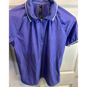 Mondetta Women's Active 1/4-Zip Short Sleeve Mesh Polo Shirt Small